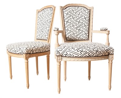 Lot 255 - Set of Eight Louis XVI Style Upholstered...