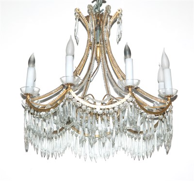 Lot 250 - Empire Style Beaded Glass Eight-Light...