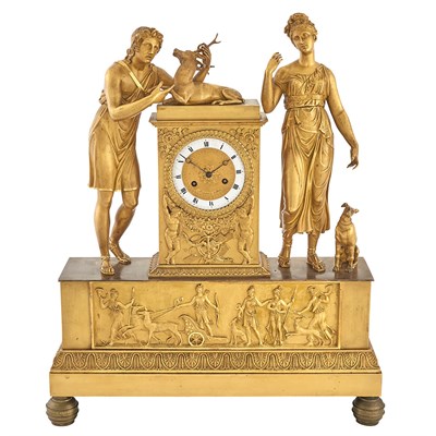 Lot 399 - Charles X Gilt-Bronze Mantel Clock Second...
