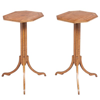 Lot 292 - Pair of George III Style Inlaid Satinwood...