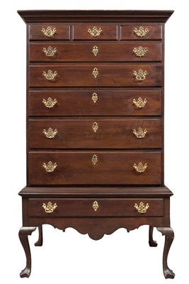 Lot 130 - Queen Anne Cherry Chest on Stand Delaware...