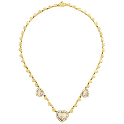 Lot 48 - Gold, Crystal and Diamond 'Happy Diamond' Necklace, Chopard