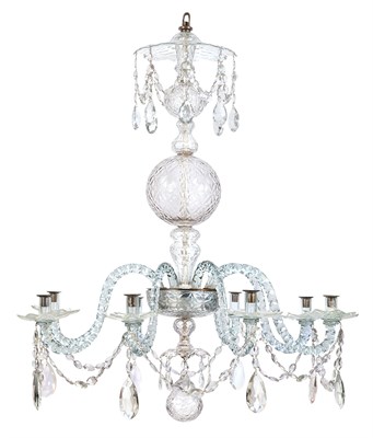 Lot 452 - George II Style Cut-Glass Eight-Light...