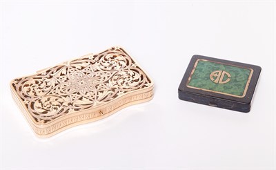 Lot 222A - Art Deco Lacquered Gold and Silver Compact and...