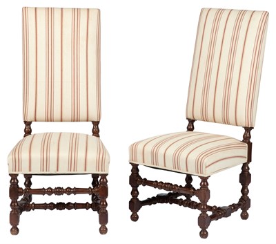 Lot 160 - Pair of Baroque Style Upholstered Walnut Chairs