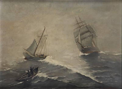 Lot 86 - Scandinavian School 19th Century Ships in...