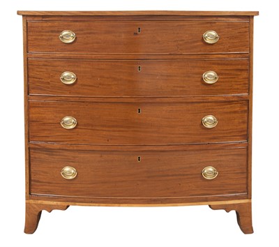 Lot 370 - George III Mahogany Bowfront Chest of Drawers...
