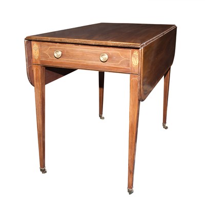 Lot 483 - George III Inlaid Mahogany Pembroke Table...