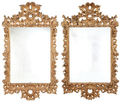 Lot 264 - Pair of George II Giltwood Pier Mirrors Each...