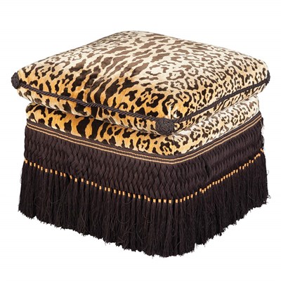 Lot 285 - Leopard Velvet-Upholstered Stool The...
