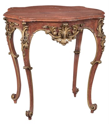 Lot 382 - Italian Rococo Painted and Parcel-Gilt Table...