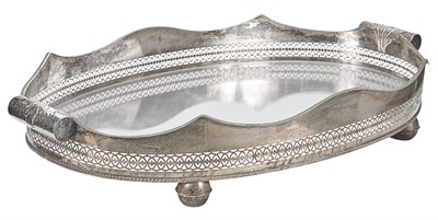 Lot 233 - Silver-Plated Gallery Tray Oval with scalloped...