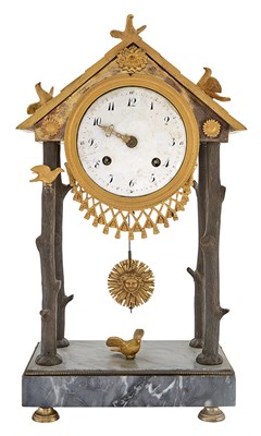 Lot 397 - Empire Gilt-and Patinated-Bronze Mantel Clock...