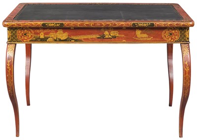 Lot 429 - Continental Red-and Black-Japanned and...
