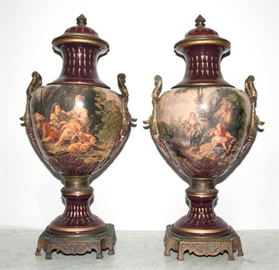Lot 114 - Pair of French Style Metal Mounted Transfer...