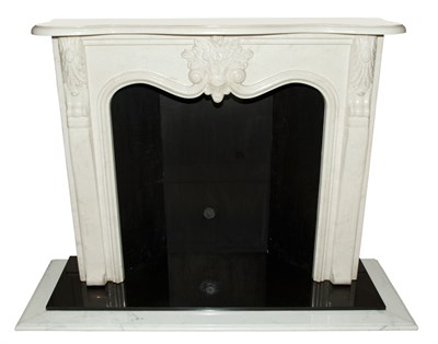 Lot 124 - Cast Composition Faux Marble Fireplace...