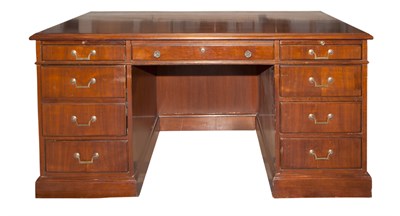 Lot 130 - George III Style Mahogany Double-Pedestal Desk...