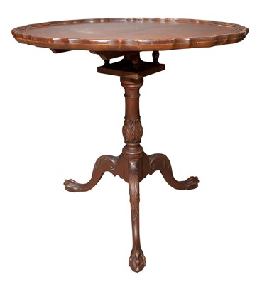 Lot 137 - Chippendale Style Mahogany Tilt-Top Tripod Tea...