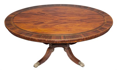 Lot 141 - Regency Style Banded Mahogany Low Table Height...