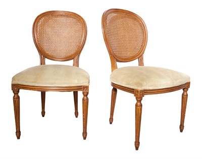Lot 162 - Pair of Louis XVI Style Caned Fruitwood Side...
