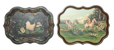 Lot 166 - Two Painted and Decorated Trays Length of...