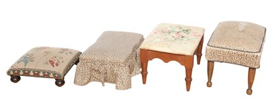 Lot 169 - Group of Four Upholstered Footstools Length of...