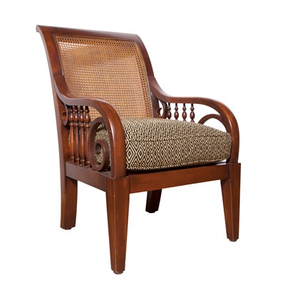 Lot 172 - William IV Style Caned Mahogany Open Armchair