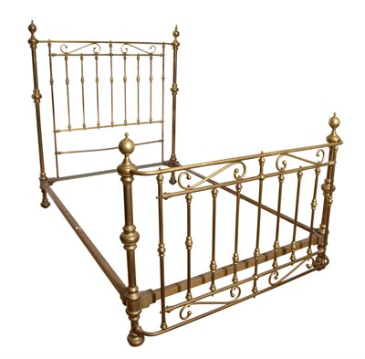 Lot 180 - Brass Bedstead Length 6 feet 11 inches, width...