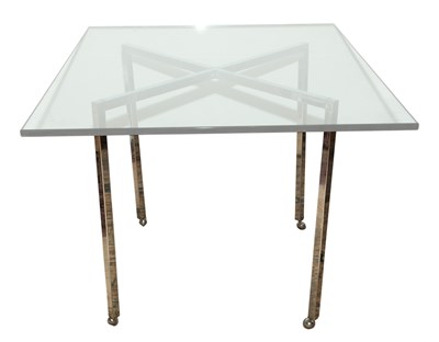 Lot 202 - Contemporary Style Chromed Metal and Glass...