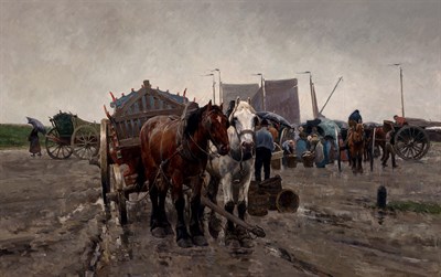 Lot 84 - Franz van Leemputten Belgian, 1850-1914 Market...