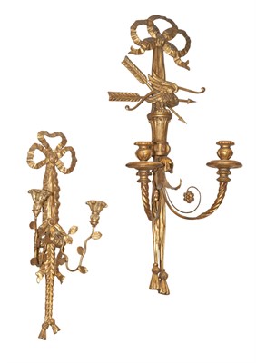 Lot 243 - Two Louis XVI Style Giltwood and Tôle Tassel...