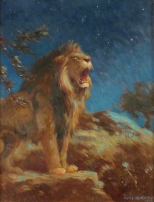 Lot 60 - Charles Robert Knight American, 1874-1953 Lion...