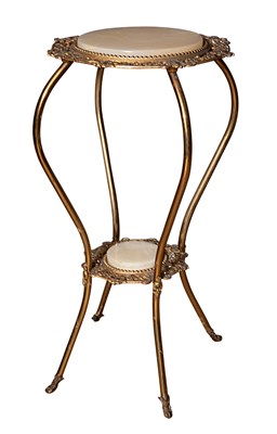 Lot 265 - French Gilt-Metal and Onyx Guéridon Height 31...
