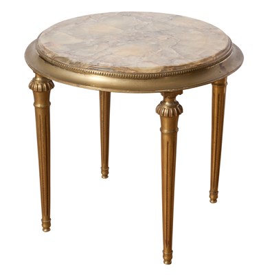 Lot 266 - Louis XVI Style Gilt Metal and Onyx Side Table...