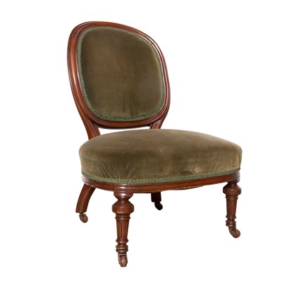 Lot 279 - Rococo Revival Upholstered Mahogany Slipper Chair