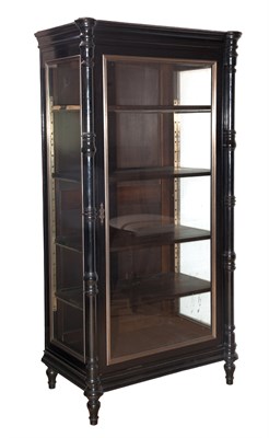 Lot 280 - Napoleon III Style Ebonized Wood Vitrine...