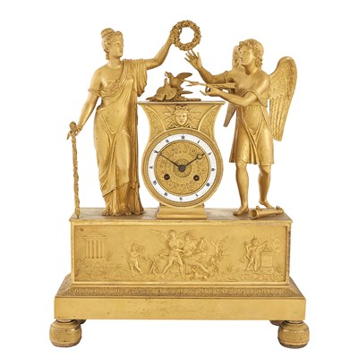 Lot 400 - Charles X Gilt-Bronze Mantel Clock Second...
