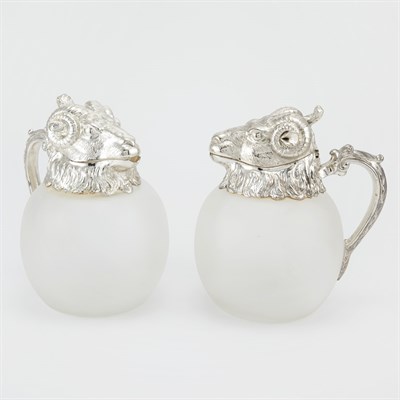 Lot 220A - Pair of American Silver Plate Mounted Frosted...