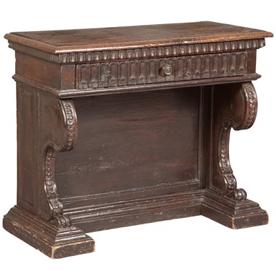Lot 305 - Italian Walnut Side Table Part 16th century...