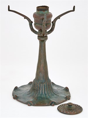 Lot 200 - Tiffany Studios Green Patinated-Bronze Desk...