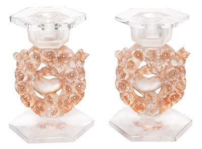 Lot 319A - Pair of R. Lalique Molded Glass Mésanges...