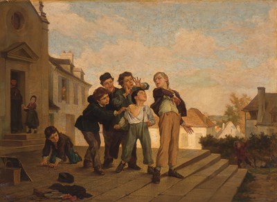 Lot 55 - Andre-Henri Dargelas French, 1828-1906 Boys...