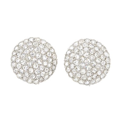 Lot 143 - Pair of White Gold and Diamond Earclips