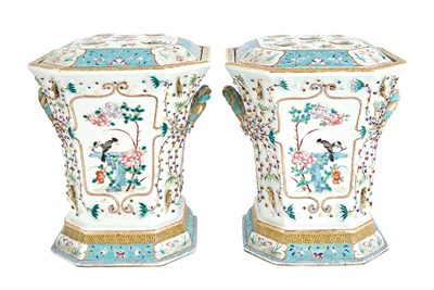 Lot 233 - Pair of Chinese Export Porcelain Famille Rose...