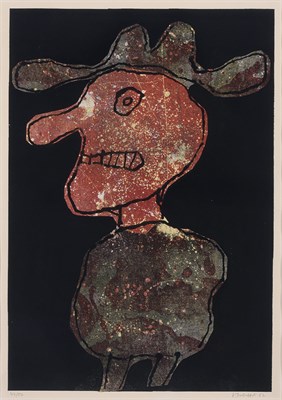 Lot 74 - Jean Dubuffet PERSONNAGE AU CHAPEAU Color...