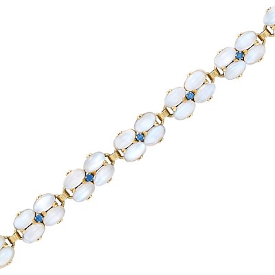 Lot 229 - Gold, Moonstone and Sapphire Bracelet, Tiffany & Co.