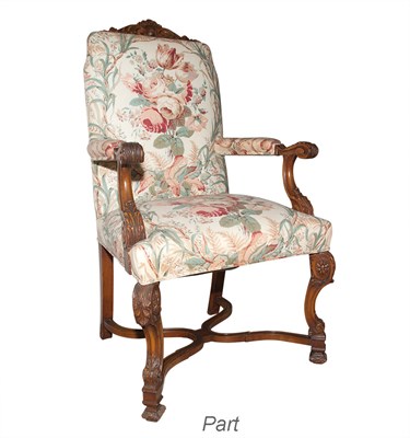 Lot 449 - Pair of Baroque Style Upholstered Walnut...