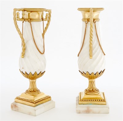 Lot 333 - Pair of Louis XVI Style Gilt-Bronze and Marble...