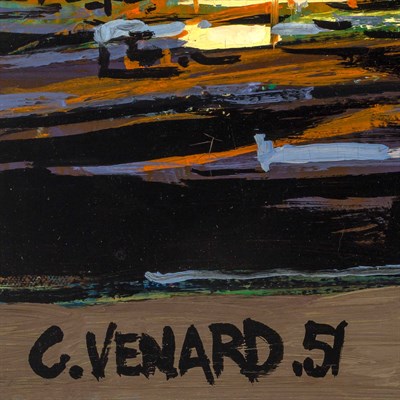 Lot 1154 - Claude Venard French, 1913-1999 Port Scene,...