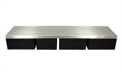 Lot 247 - Contemporary Dark Stained Wood and Metal...